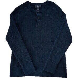 Banana Republic Extra Fine Merino Wool Henley Men’s Sz L Heritage Natural Fiber